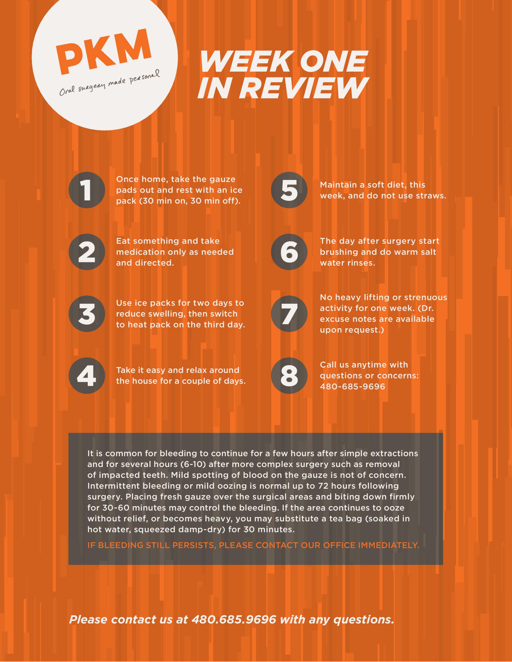 Post-Surgery Week One In Review infographic
